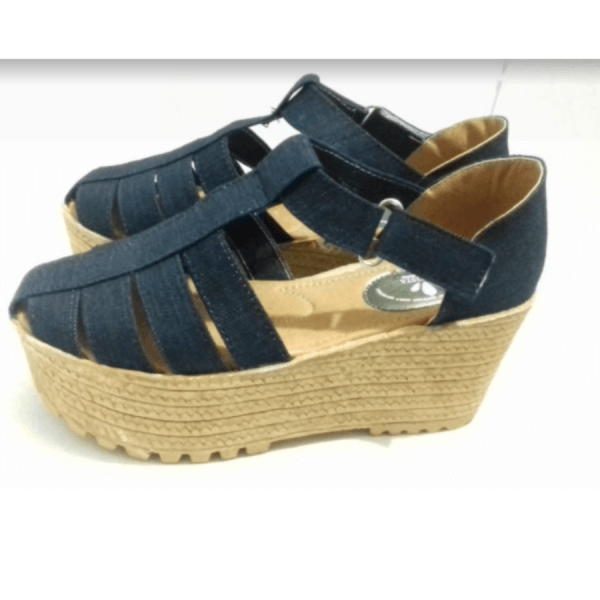 Platform Style Heels for Women in Denim Color